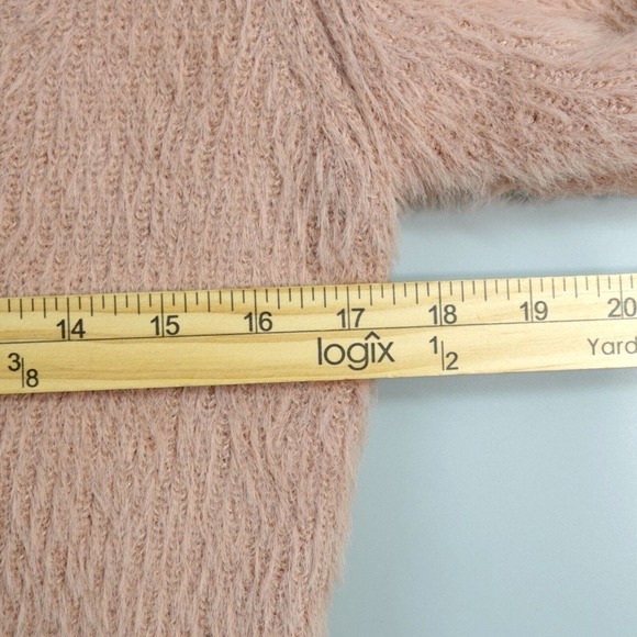 ASTR The Label Lorain Cardigan Womens Medium Pink Clay Fuzzy Cropped Timeless - Picture 9 of 13